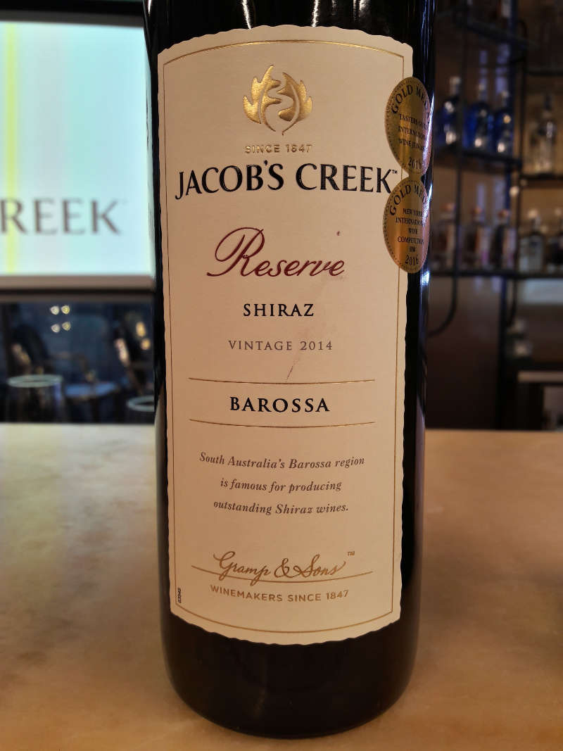 Jacobs Creek Barossa Shiraz Reserve 2014